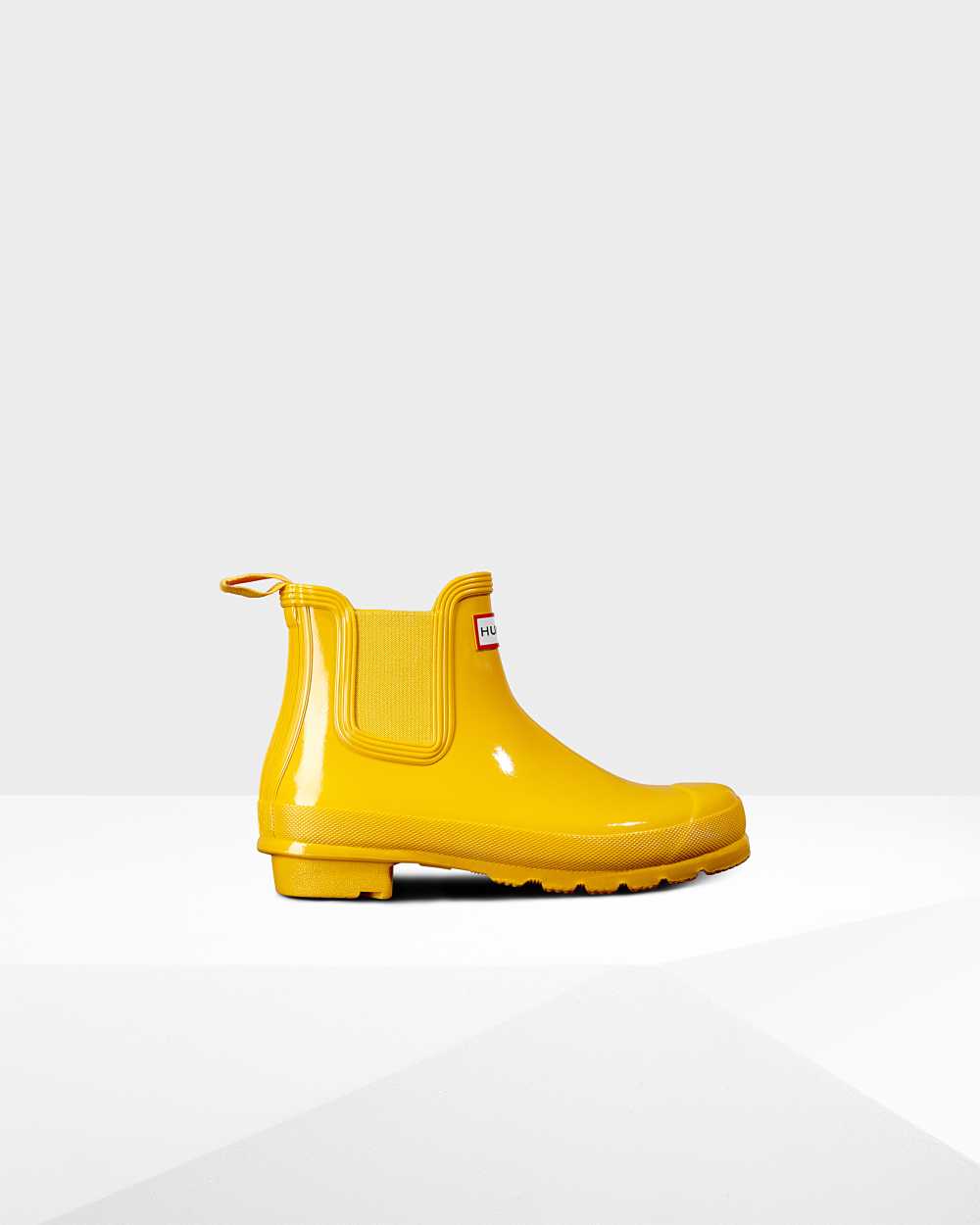 Hunter Women's Original Gloss Chelsea Boots Yellow,DYUQ52890